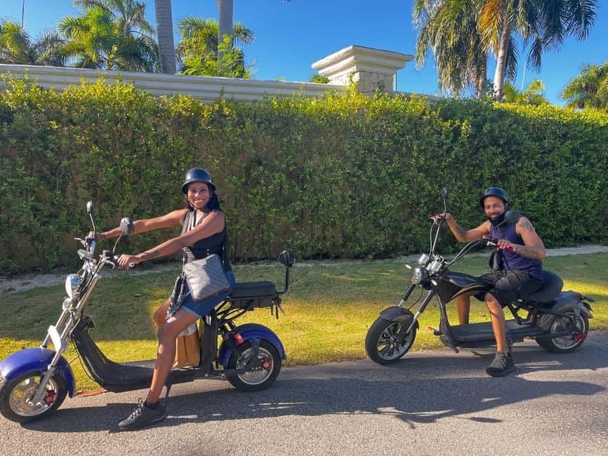Bavaro Punta Cana: City Tour with Harley models E-Scooters - Training with Katie, Katty, Nelson, or Ernesto