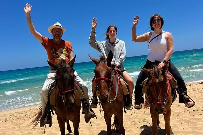 Beach Sunset Horseback Ride in Punta Cana - Getting Settled on the Horses