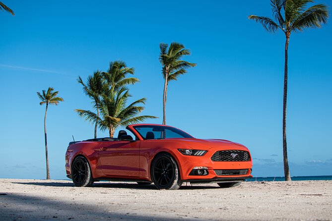 Cars for Rent in Punta Cana - Inspecting the Mustang before you leave