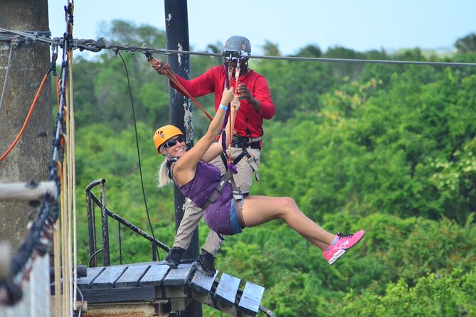 COMBO: Zip Line, Cenote Blue Lagoon, Jungle River &Waterfall Pool - The seven-circuit zip line and high ropes section