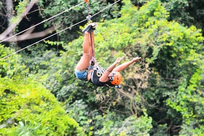 Combo Zipline & Waterfalls - Sliding and jumping through the first waterfalls