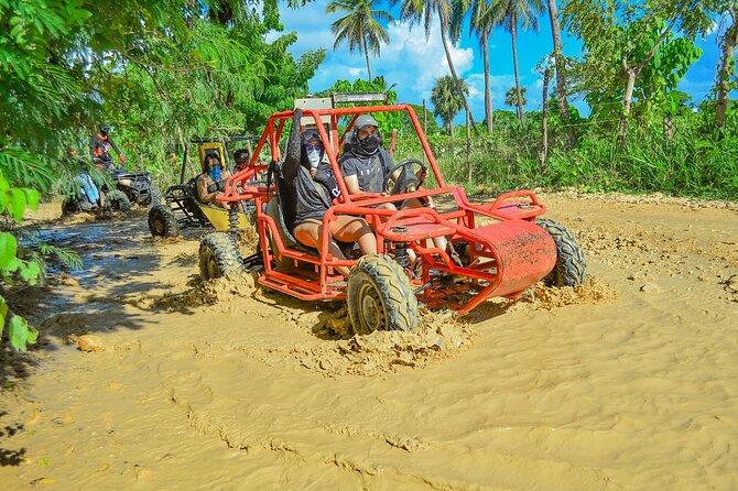 Enjoy ATV and Buggy Without Limits - Driving dirt roads, mud puddles, and tropical scenery