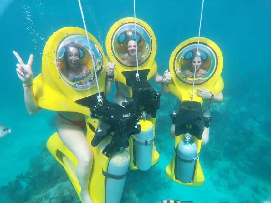 From Punta Cana: ScubaDoo, Snorkel & Glass Bottom Boat Tour - The ScubaDoo Platform and 15 Minutes Underwater