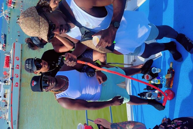 Hip Hop Adult Only Party Boat with Unlimited drinks & Sandba stop - Cruising from Bavaro Beach to the snorkeling area