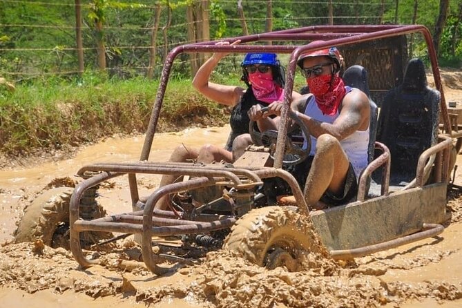 Macao Buggy Adventure & Cenote Splash – 4 Hours - Riding the buggies through farm country