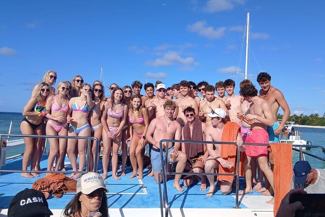 Party Booze Boat Fiesta Sand Bar-Snorkeling-Music-Drinks-Dancing - The slide, floating pad, and music