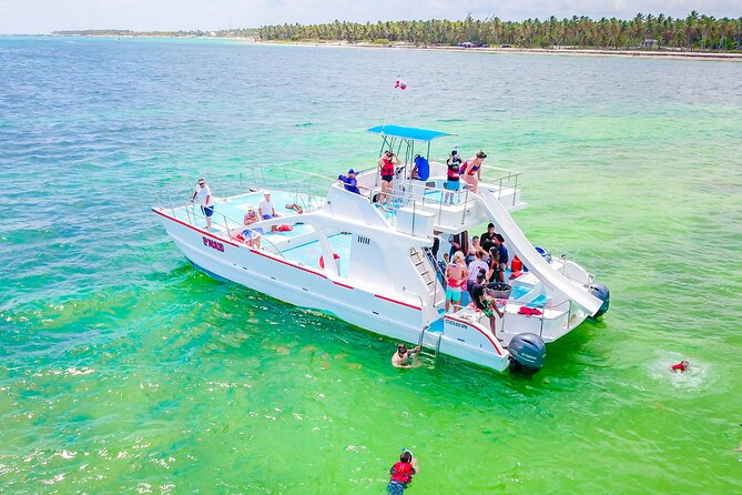 Private Luxury Party Boat with Slide - A private boat day built around swimming and music