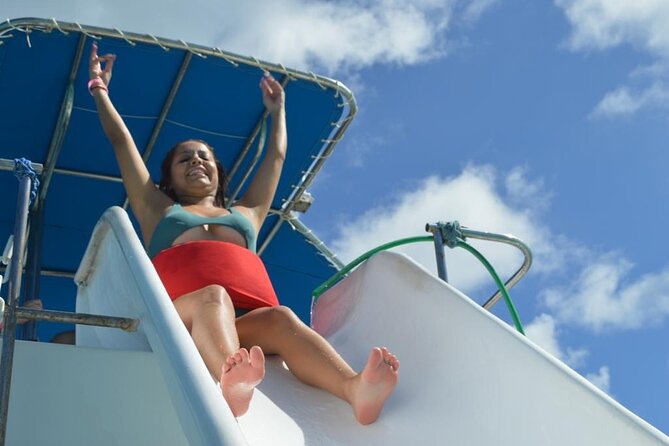 Private Party Boat with Slide and chicken skewers at Punta Cana - An hour at the natural pool