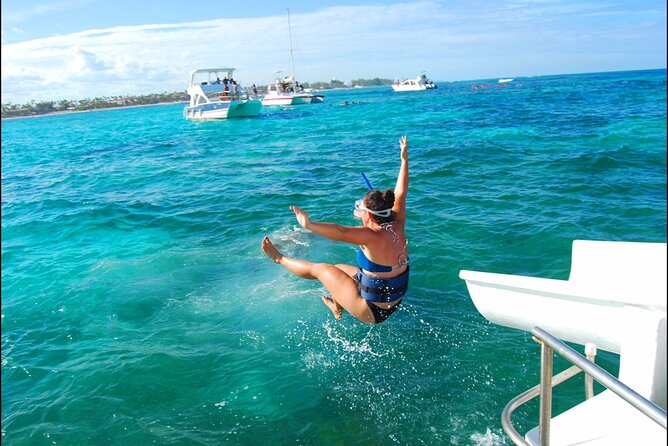 Private Party Boat with Slide and chicken skewers at Punta Cana - How private really feels