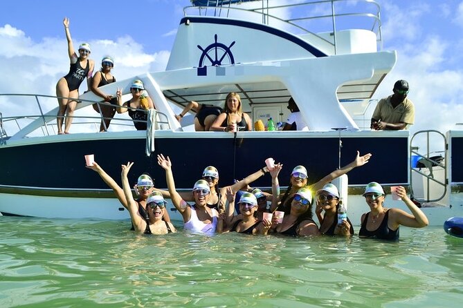 Private VIP Catamaran Party Boat Punta Cana Bavaro - Coconut drinks and quiet time at Virgin Beach