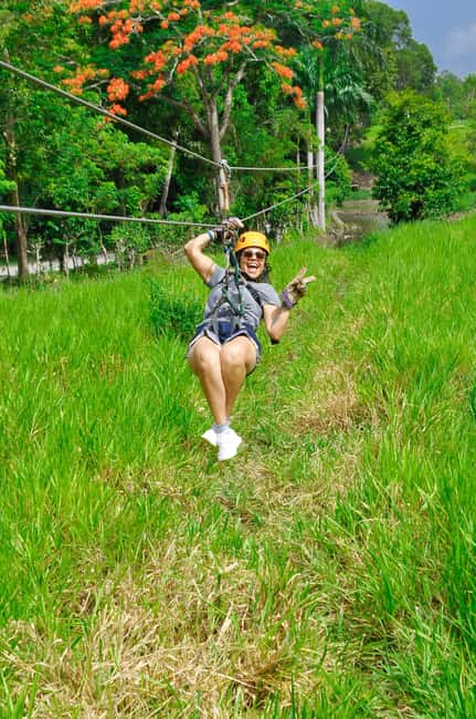 Puerto Plata: Buggy, Zip Line, Waterfalls, and Lunch Combo - Canopy zip lines above the tropical trees