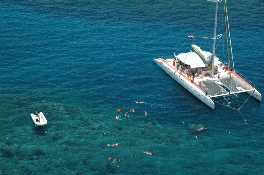 Puerto Plata: Catamaran Snorkeling Trip w/ Buffet & Open Bar - Sailing downwind toward Ocean World Marina