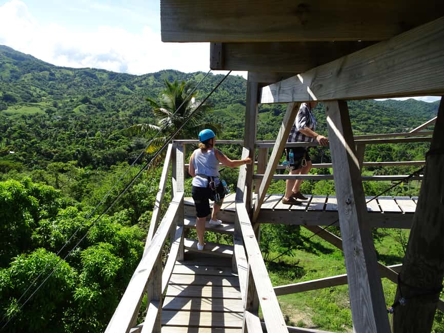 Puerto Plata: Zip Line Adventure - Getting fitted at the country house bar