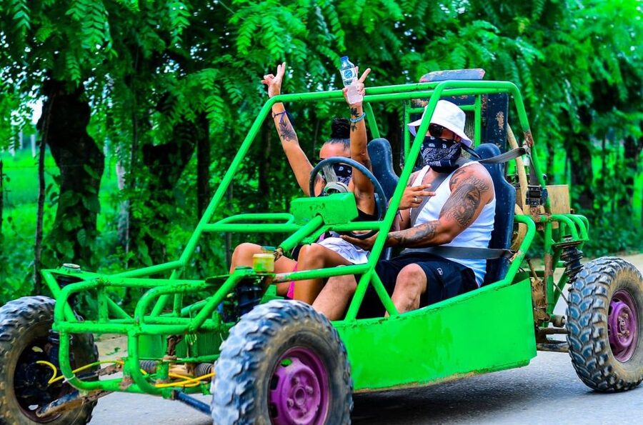 Punta Cana: Countryside and Macao Beach Half-Day Buggy Tour - Cooling off in the 25-foot water cave
