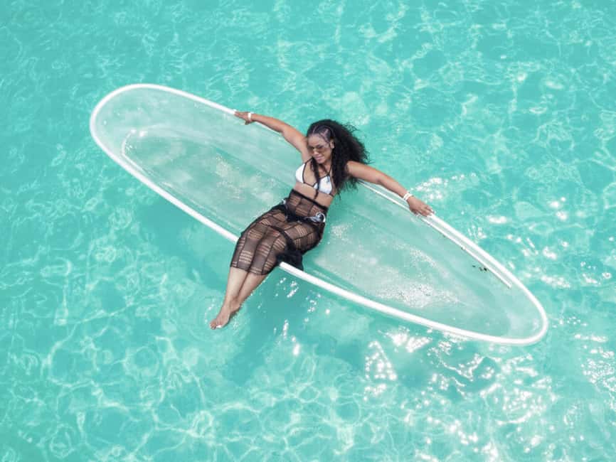 Punta Cana: Single Clear Kayak Photoshoot - Posing on Los Corales Beach