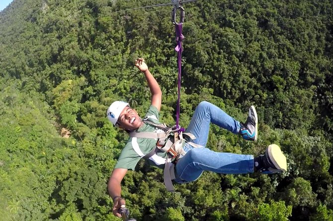 Samana Zip Line with Waterfalls & Culture Tasting - A waterfall swim after the canopy course