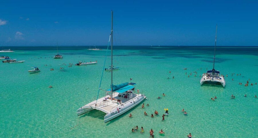 Saona Island Comfort Experience by Catamaran - The early snorkeling stop near Bayahibe