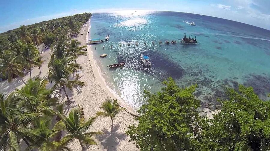 Saona Island from Punta Cana Day Trip with Open Bar - Playatao Beach and the reserved tables
