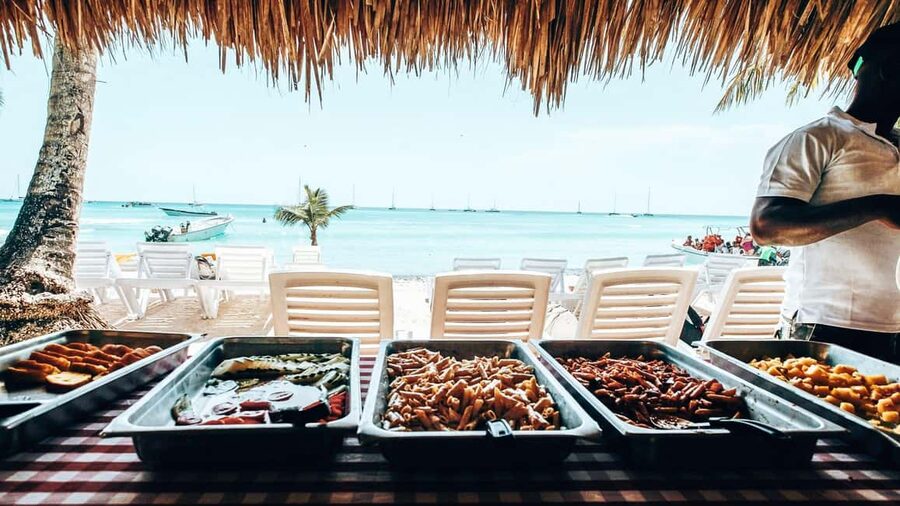 Saona island small group boat with water slide with lunch - Paradise Beach, lunch, and open-bar time