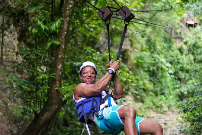 Short Excursion Ziplining & Waterfall, Taino Bay and Ambar cove. - Ziplining through the forest canopy