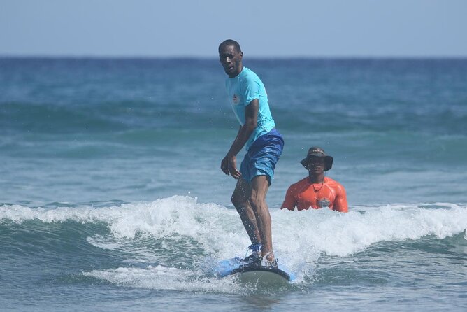Surfing lesson at beautiful beach Playa Encuentro - A Good Choice for Cruise Visitors