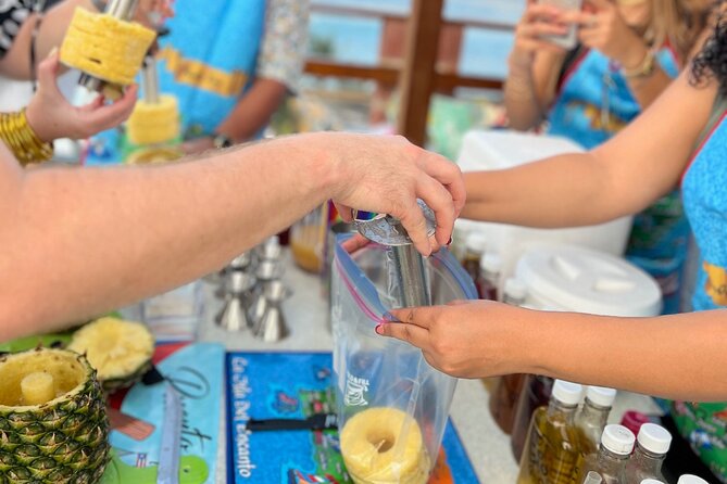 The piña colada experience - Homemade rums and salsa give the workshop its energy